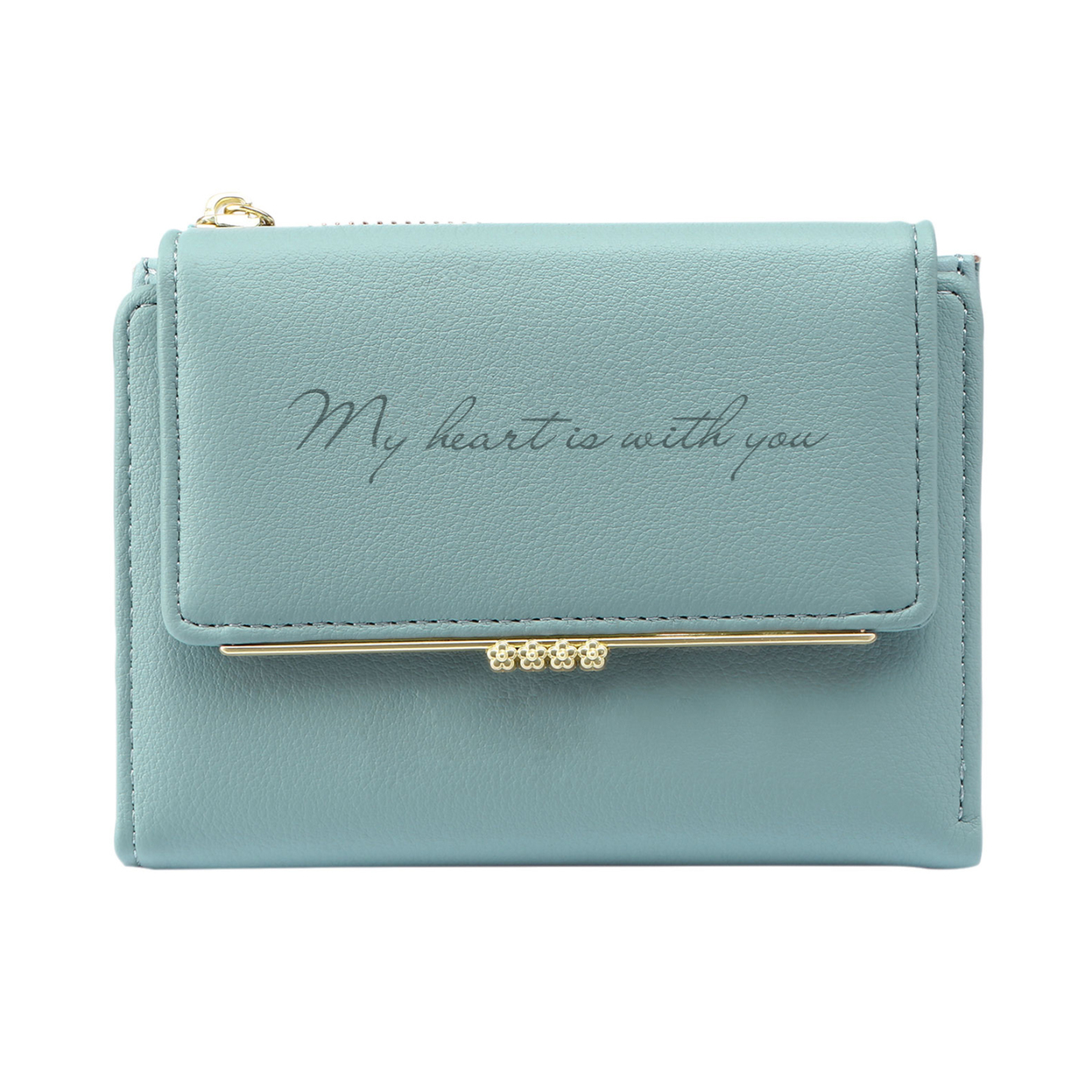 Personalised Women’s Wallet with Custom 2 Names, 1 Date, Text & Heart Gesture Design – Valentine’s Day Gift for Her | Jessemade