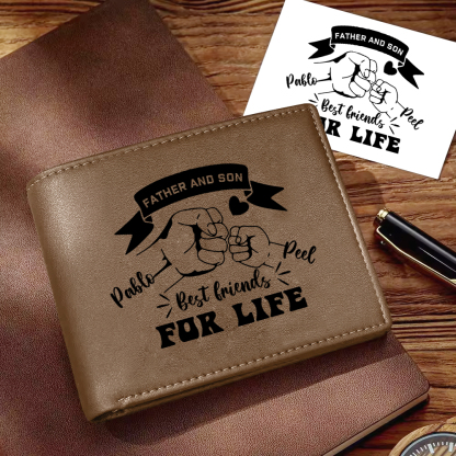 Personalized Father’s Day Wallet with Photo – Engraved PU Leather Gift for Dad | Jessemade