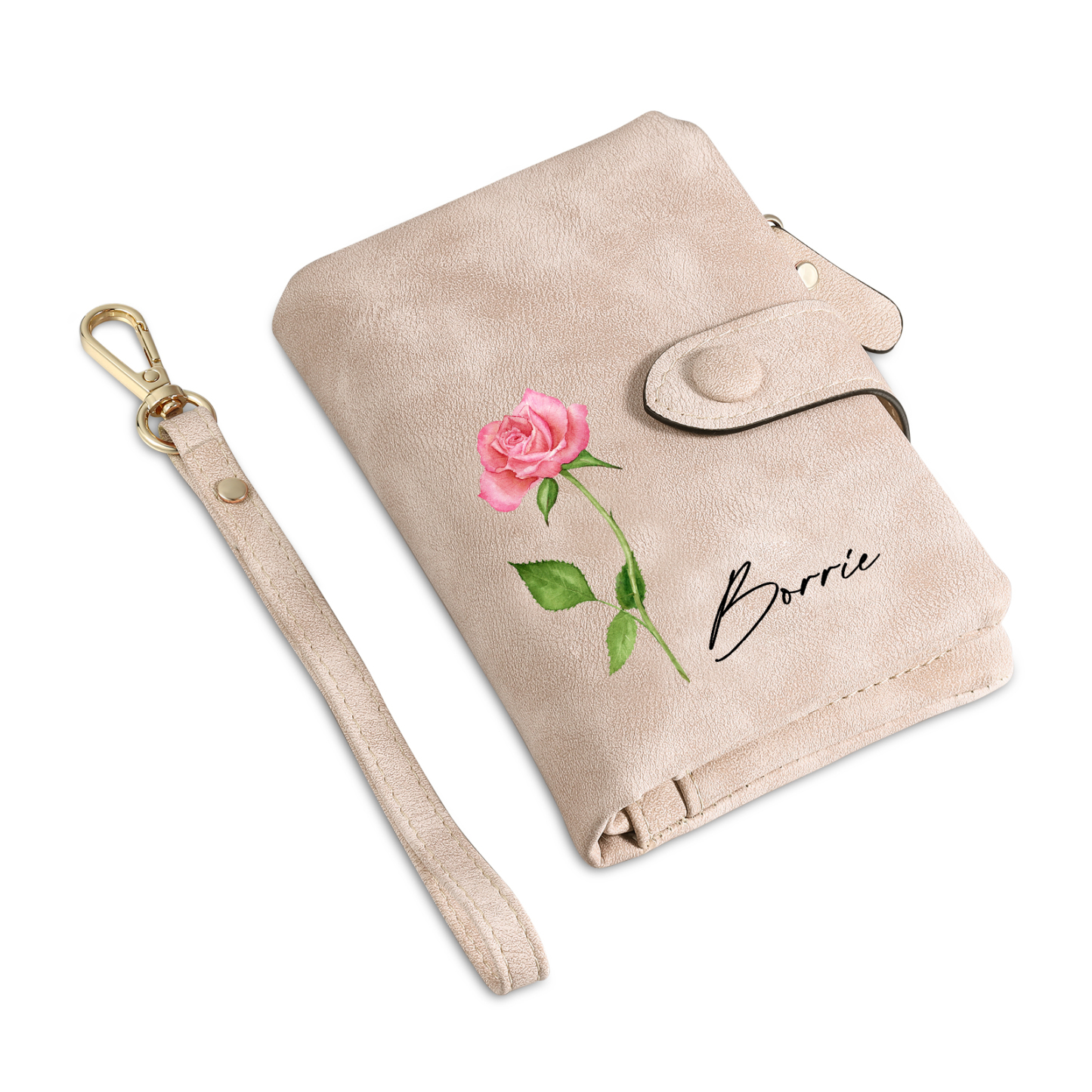 To My Daughter Christmas Gift Set - Personalised Women's Purse Custom Birthflower & Name Heart Acylic Plaque Gift for Her | Jessemade