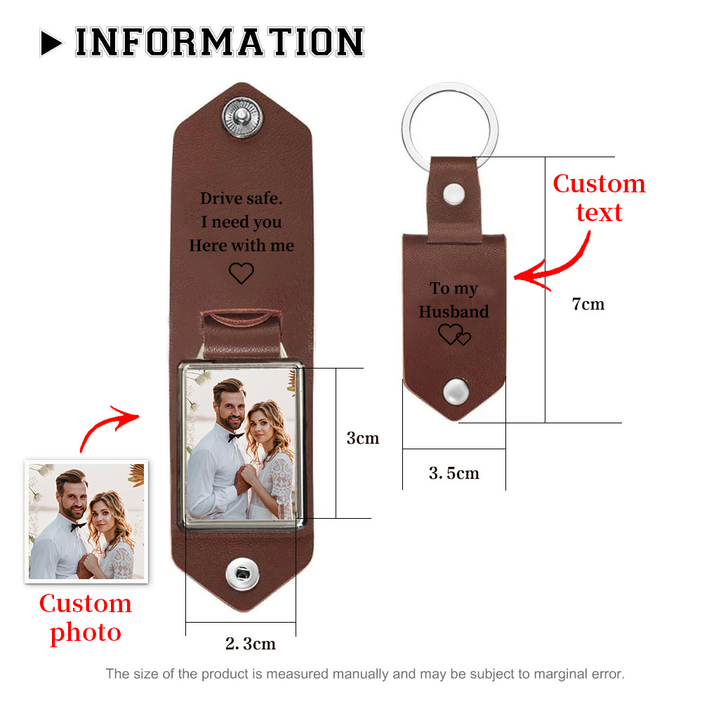 Personalized Men's Wallet & Keychain Set – Custom Photo, Name & Text – Exclusive Gift for Dad | Jessemade