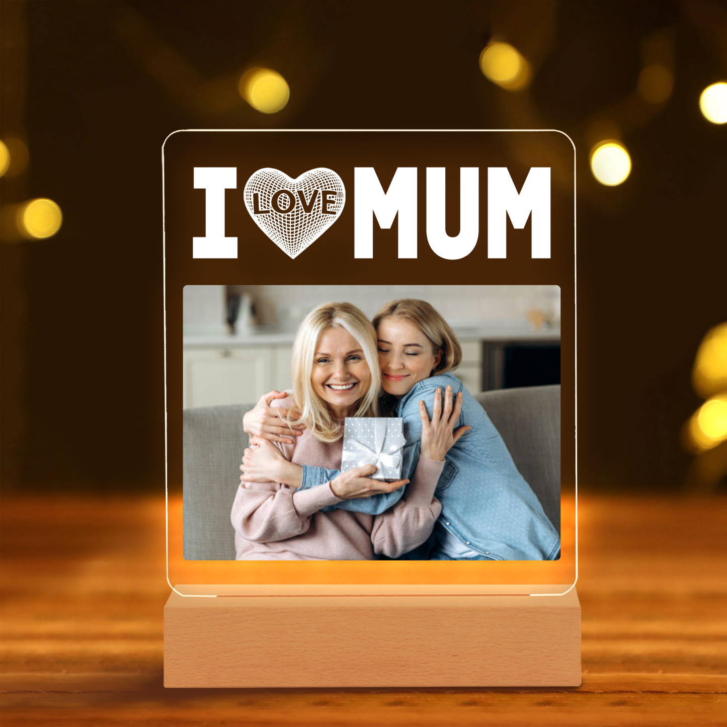 Photo-Personalized Family Night Light Custom Text LED Lamp Mother's Day Gift For Family