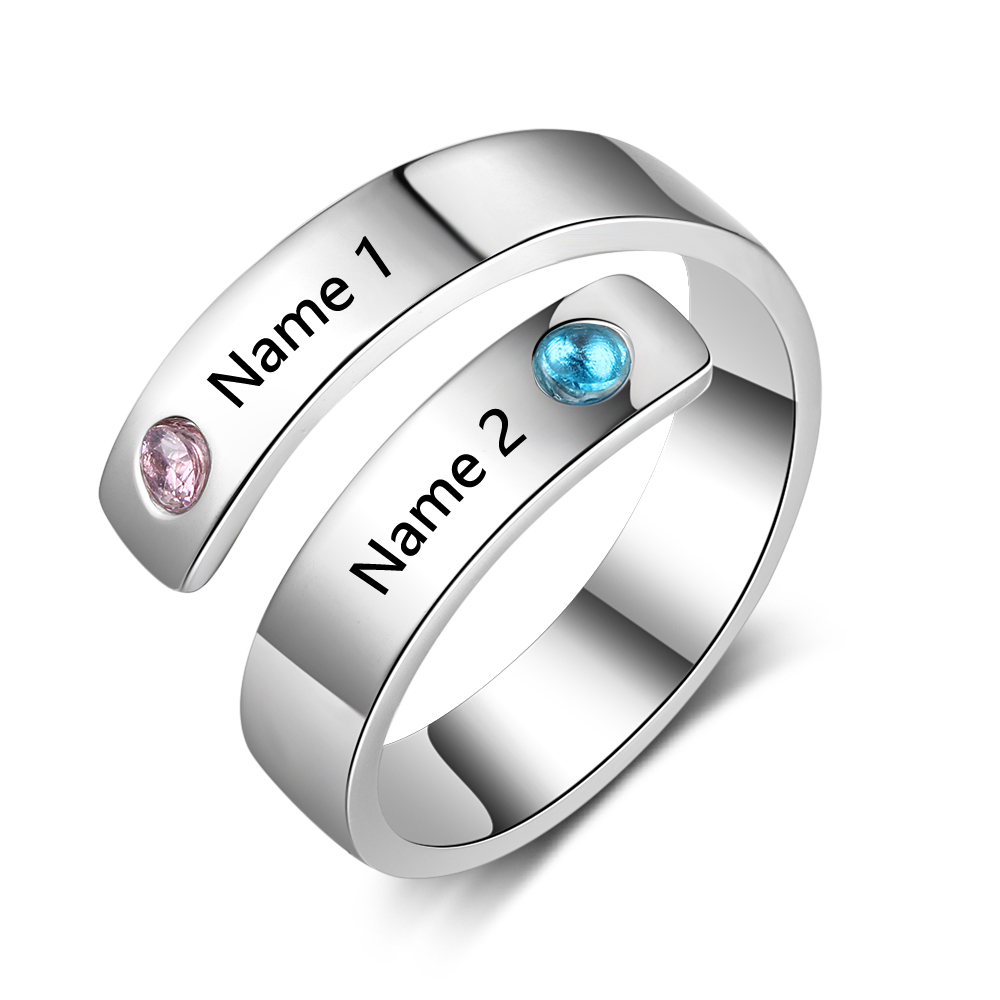 Personalized Ring 2 Stone Ring