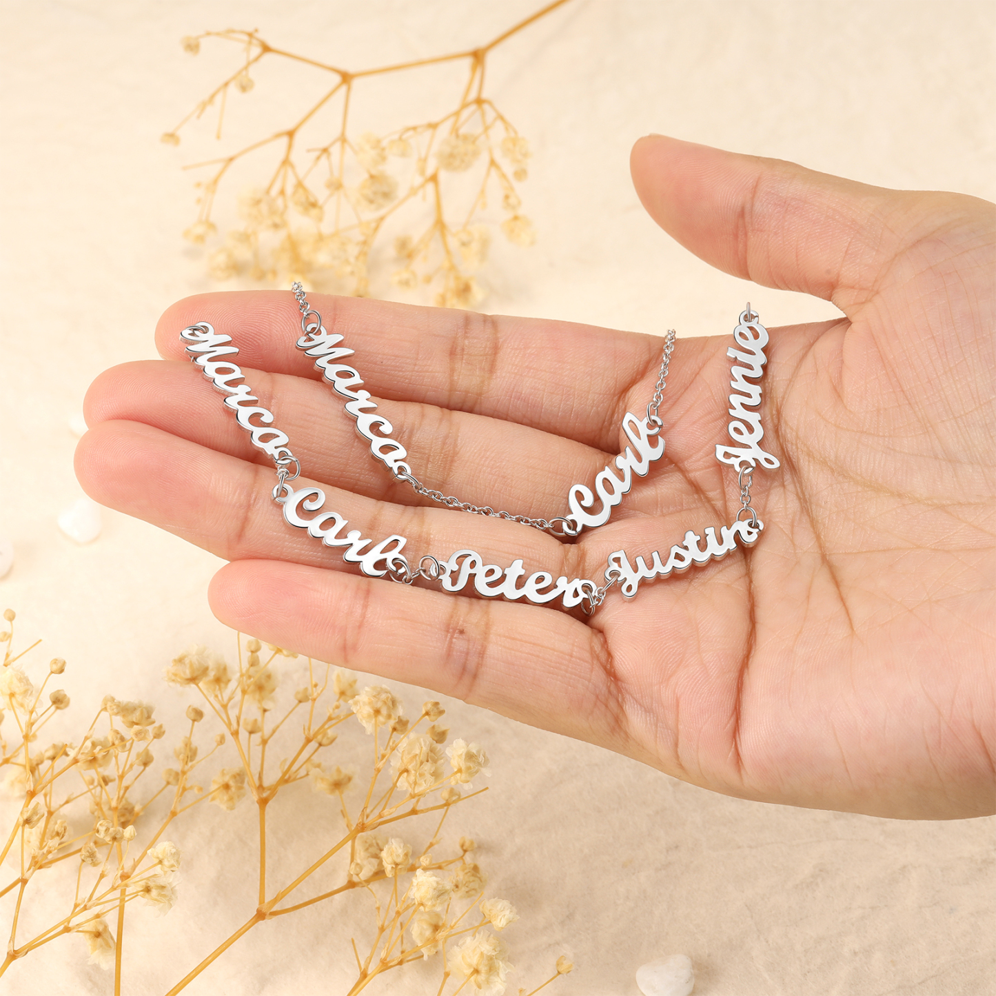Personalized Family Name Bracelet Custom 2 Names Bracelet Best Gift For Her