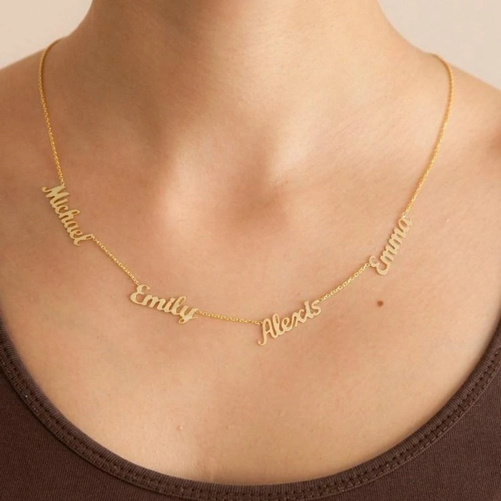 Personalized Necklace Custom 5 Names Necklace Gift For Women | Jessemade