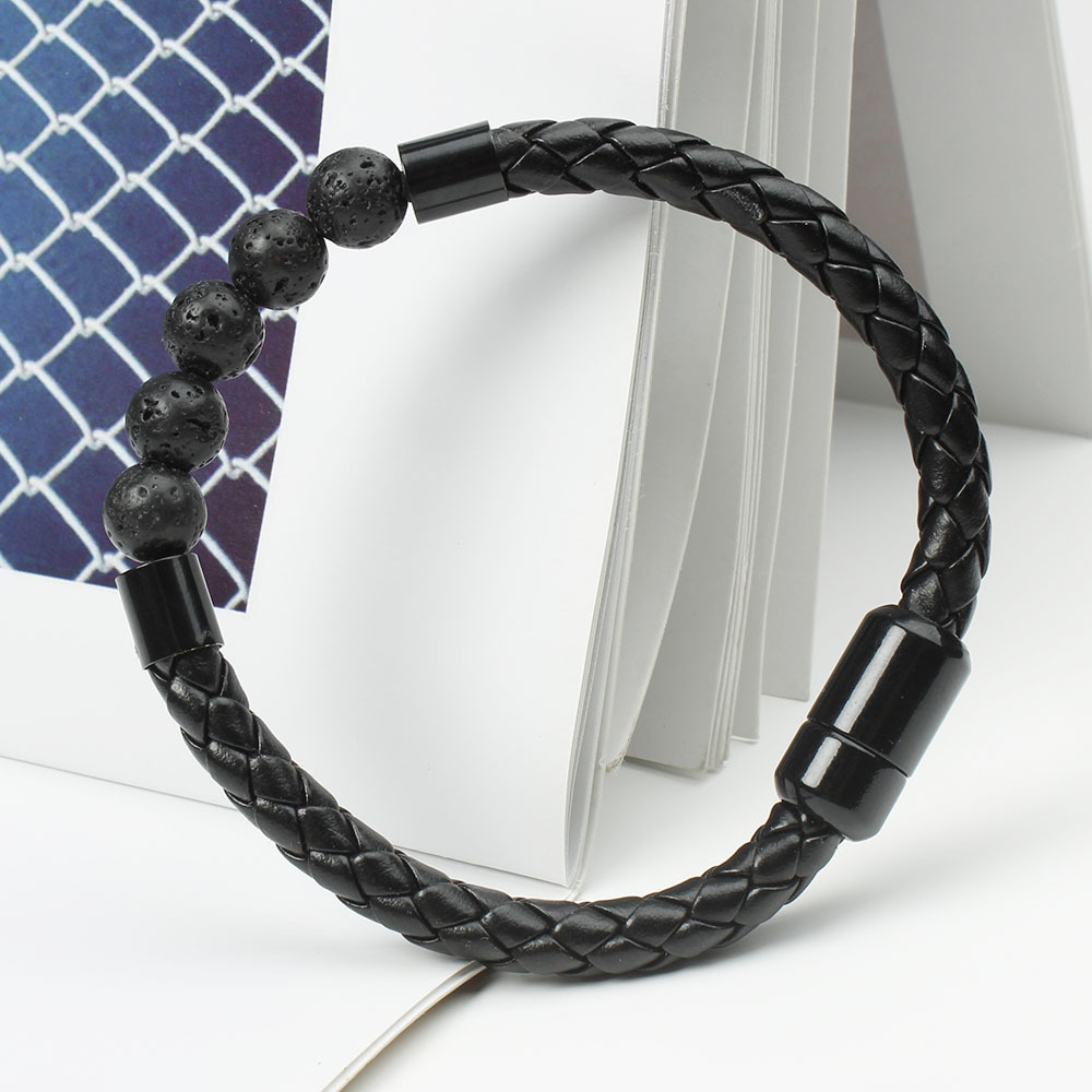 Tiger Eye Black Onyx Beaded Bracelet Men
