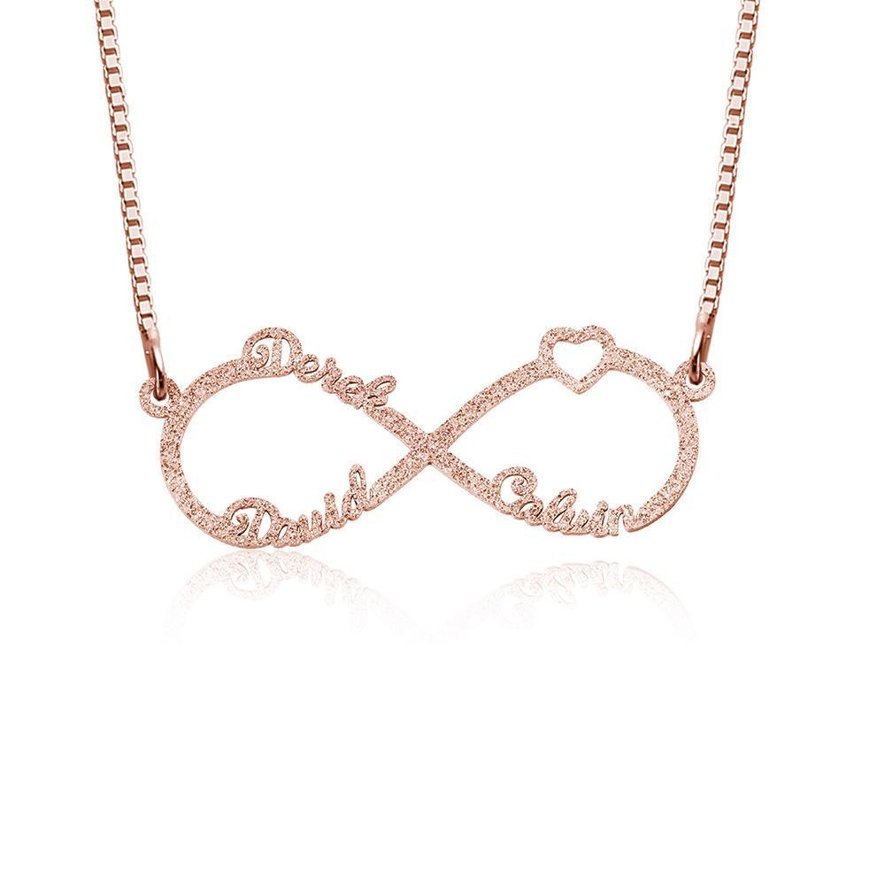 Personalized Infinity Necklace Custom 3 Names Necklace Gift For Women