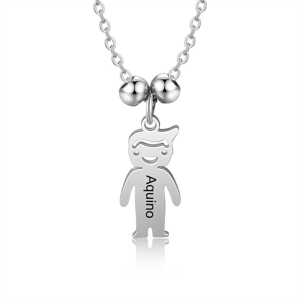 Personalized Kids Charm Necklace Engraved Names Gifts for Mother