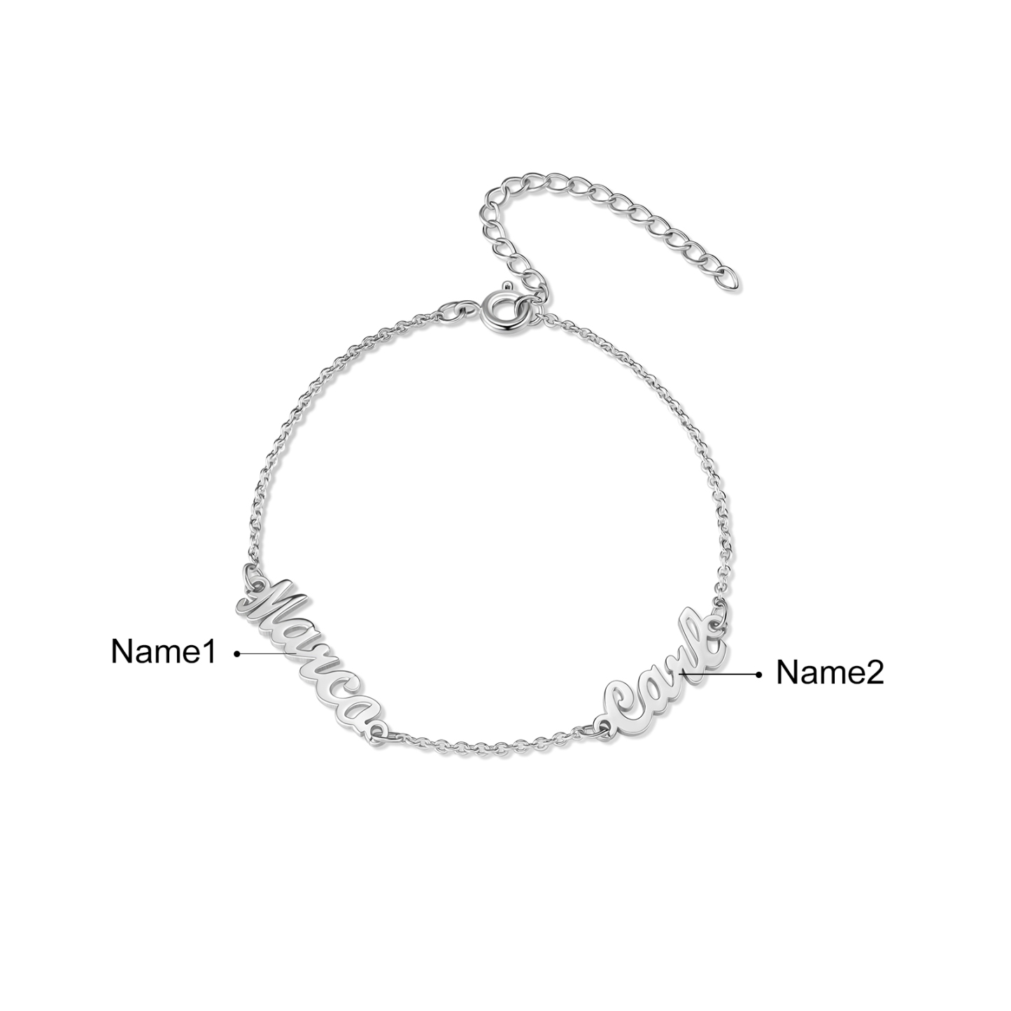 Personalized Family Name Bracelet Custom 2 Names Bracelet Best Gift For Her