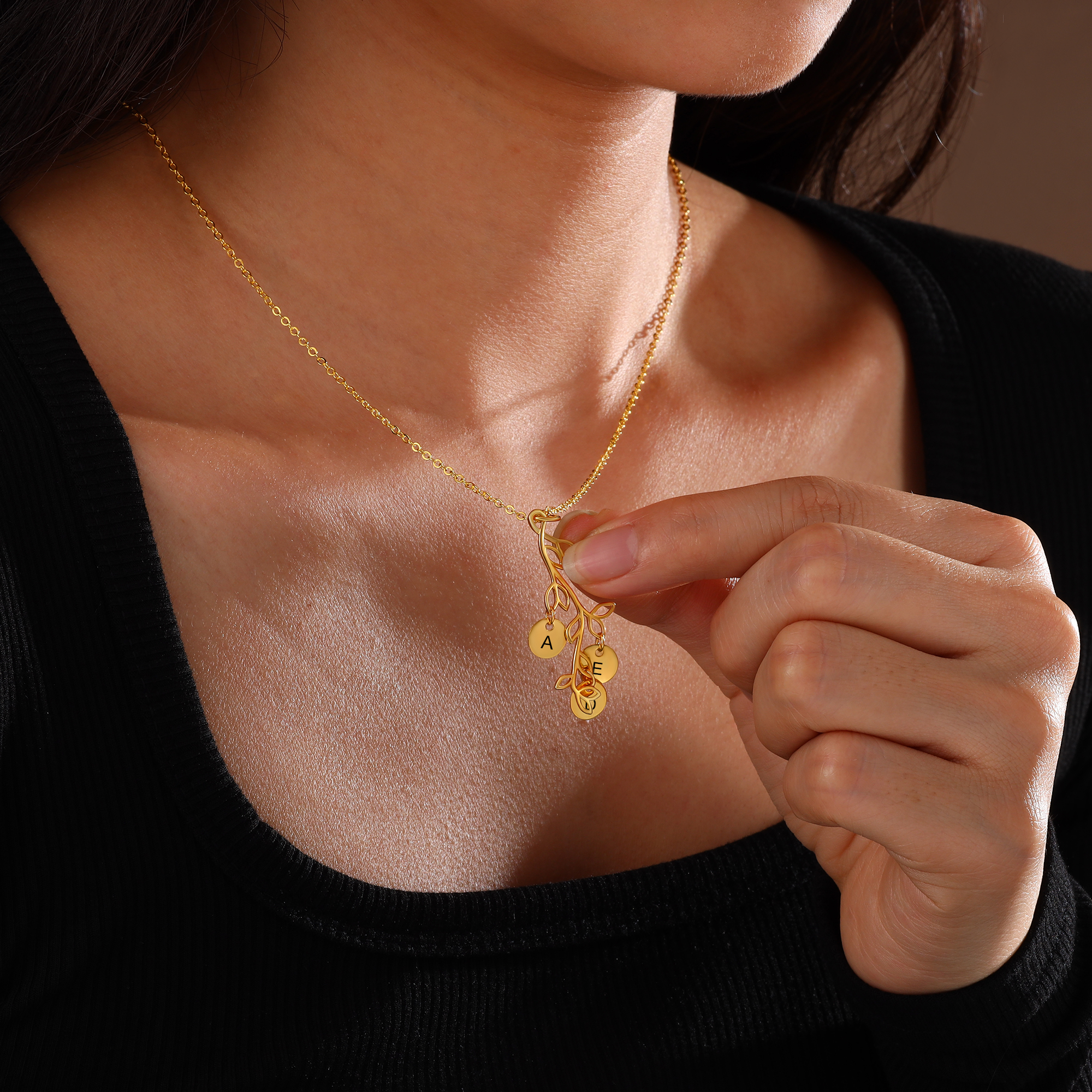 3 Letters - Personalized Special Leaf Pendant Necklace Beautiful Letter Necklace Gift for Her