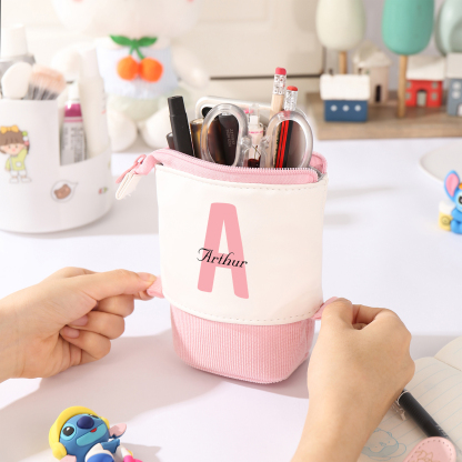 Personalized Custom 1 Letter and 3 Names Gift Set Custom Backpack and Pencil Case and Ruler Gift Set Back to School Gift for Daughter