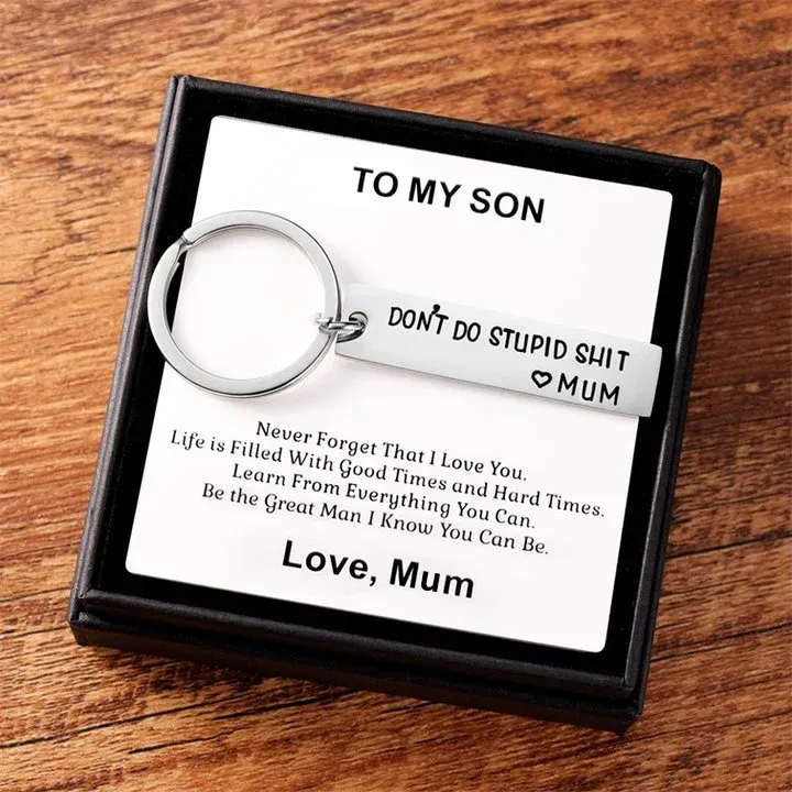 Don't Do Stupid Keychain For Your Kid Set With Gift Card And Gift Box
