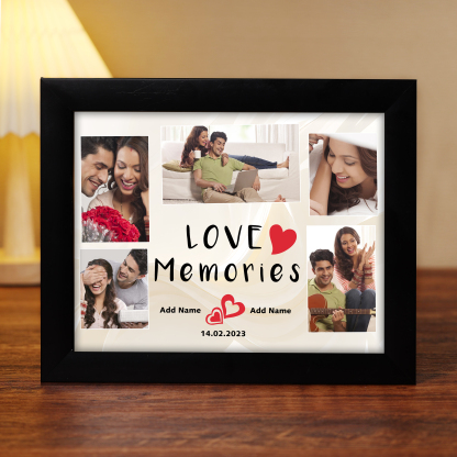 5 Photos-Personalized Couple Frame Custom 2 Names And Date LED Night Light