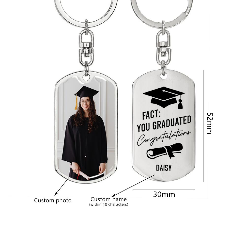 Personalized Photo Keychain 2022 Graduation Gifts-Fact: You Graduated Congratulations