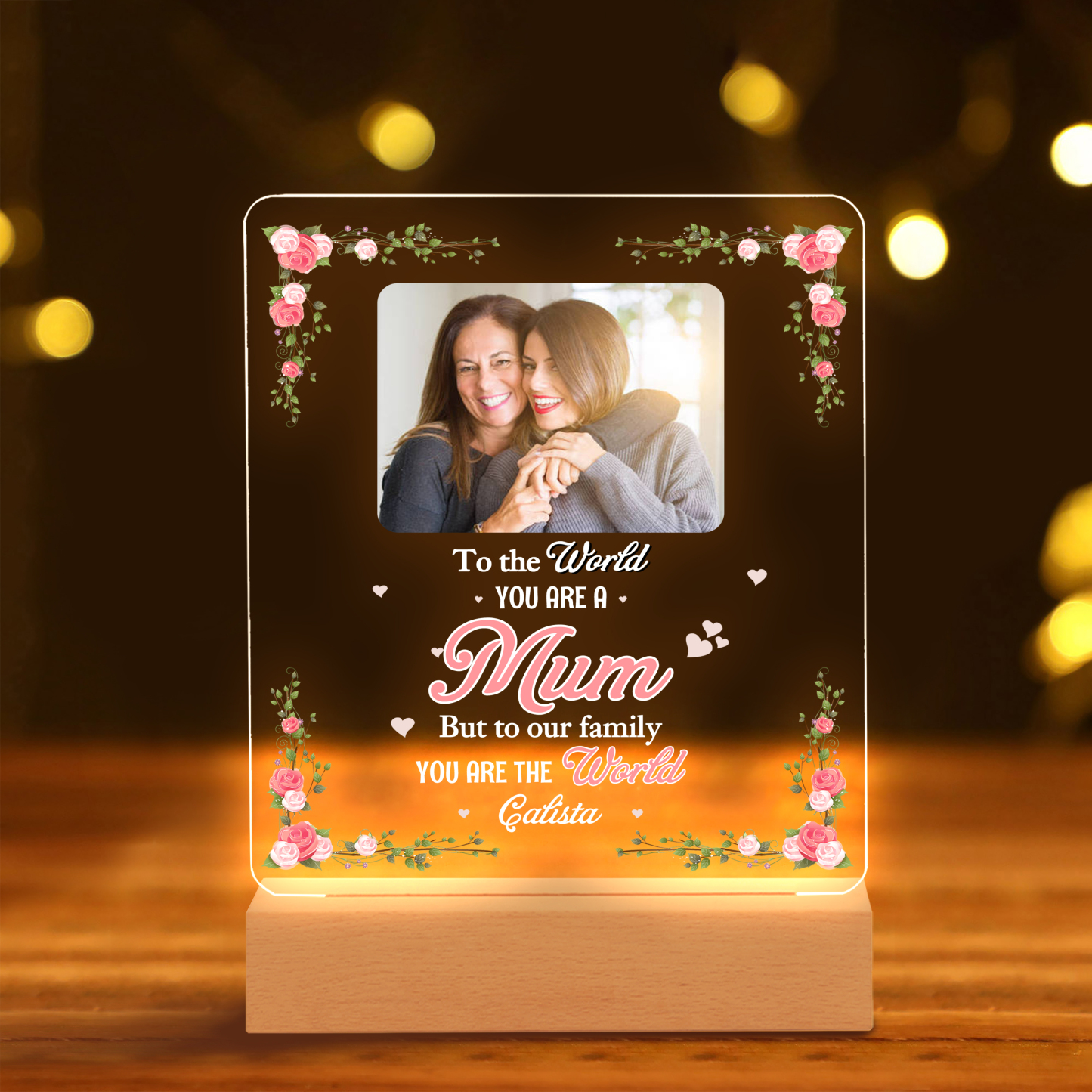 Photo-Personalized Family Night Light Custom Text LED Lamp Mother's Day Gift For Family