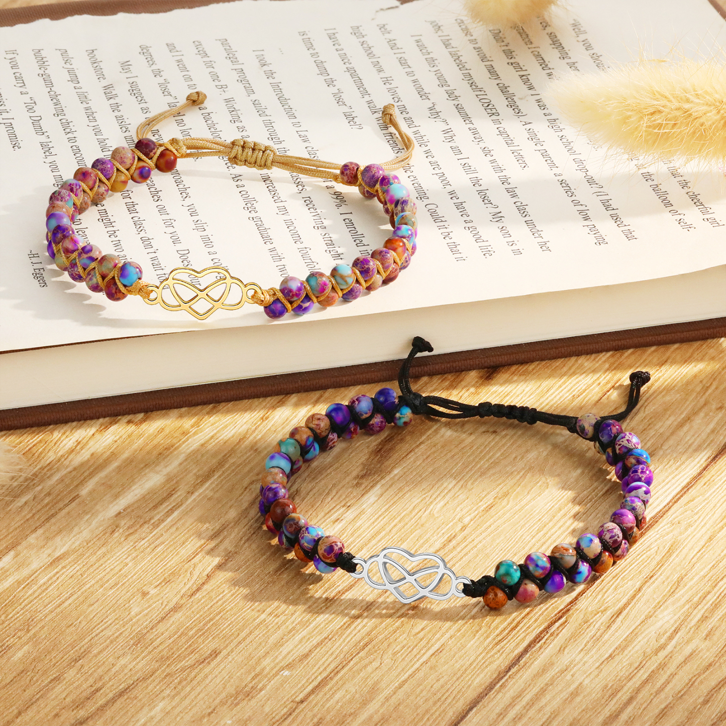 Infinity Heart Bracelet Adjustable Bracelet Gifts for Her - Grandma and Granddaughter Connected Forever