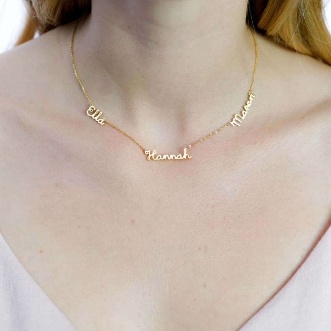 Personalized Necklace Custom 5 Names Necklace Gift For Women | Jessemade