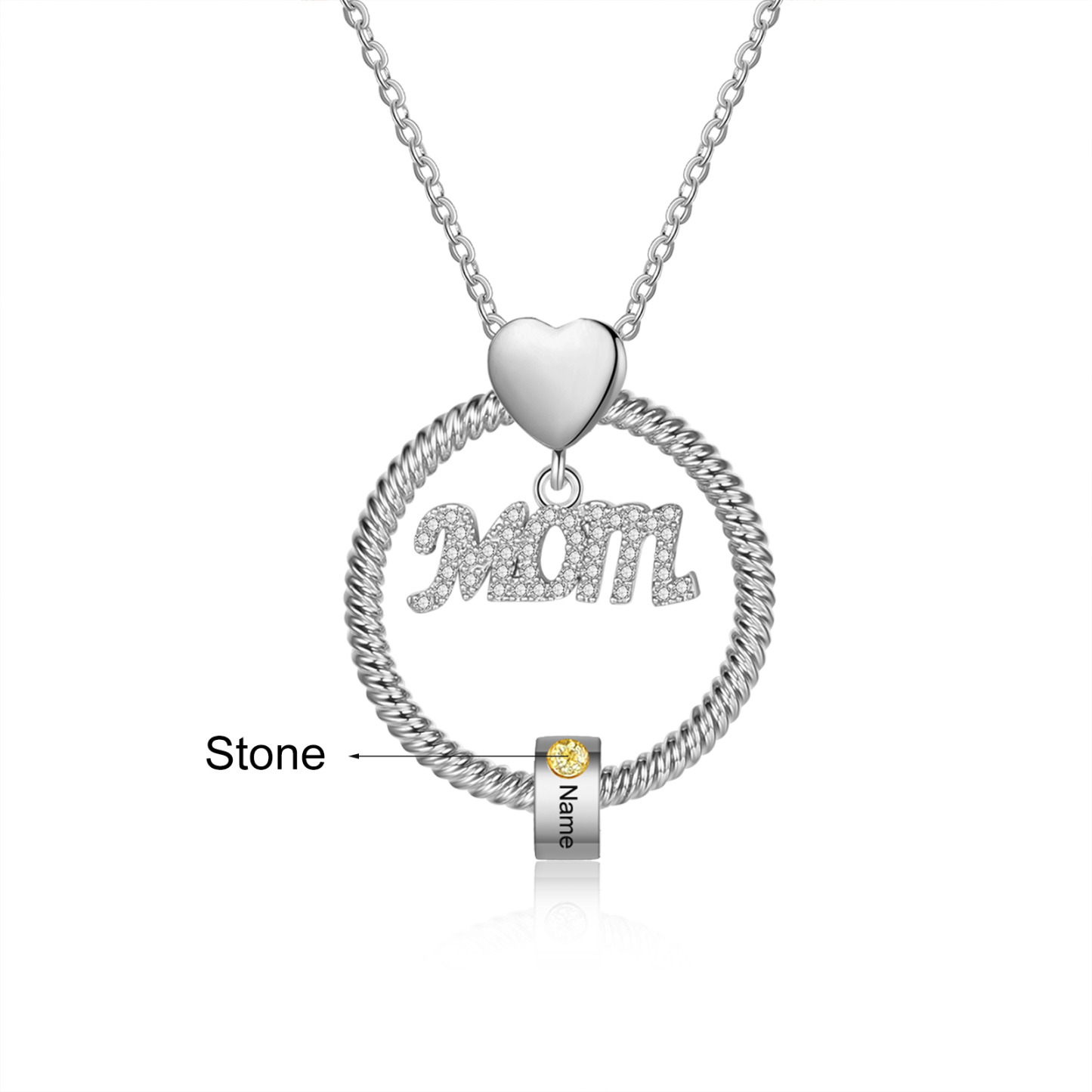 1 Name-Personalized Mom Necklace Set With Premium Custom Necklace With 1 Birthstones Engraved Names Gift For Mother