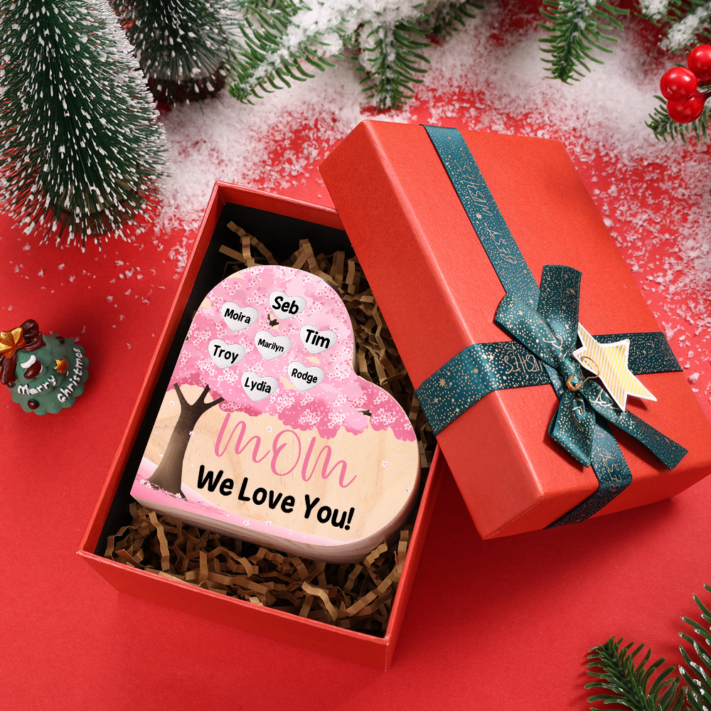 Personalized Flower Tree Heart-Shaped Candle Holder Set with Gift Box 