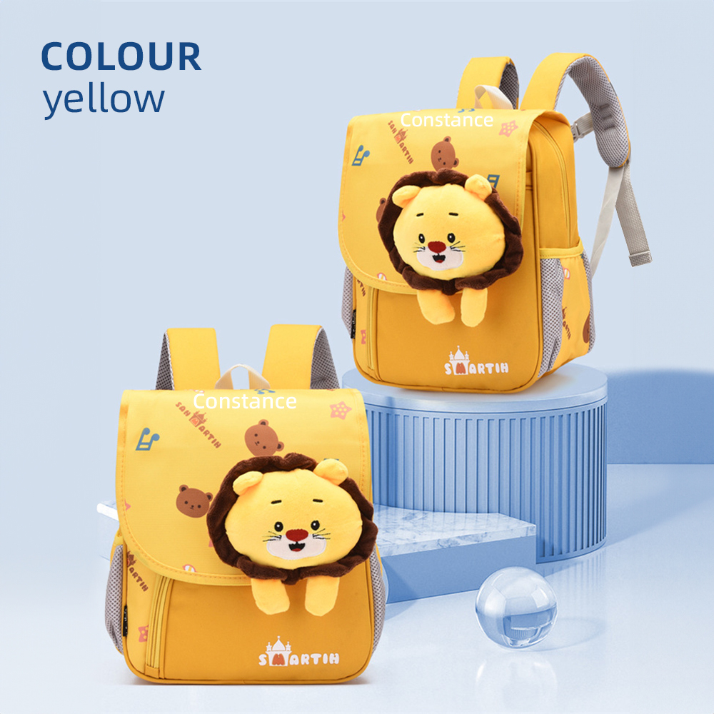 Personalized Yellow Cat Children School Bag Embroidery Name Black Backpack, Customized Schoolbag Travel Bag For Kids