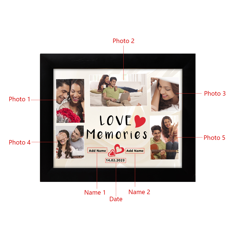 5 Photos-Personalized Couple Frame Custom 2 Names And Date LED Night Light