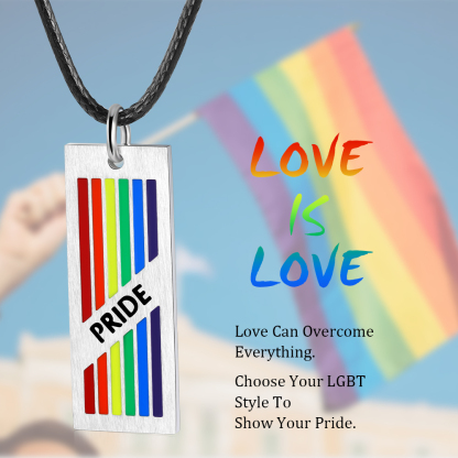 Personalized Rainbow Bar Necklace LGBT Pride Gifts