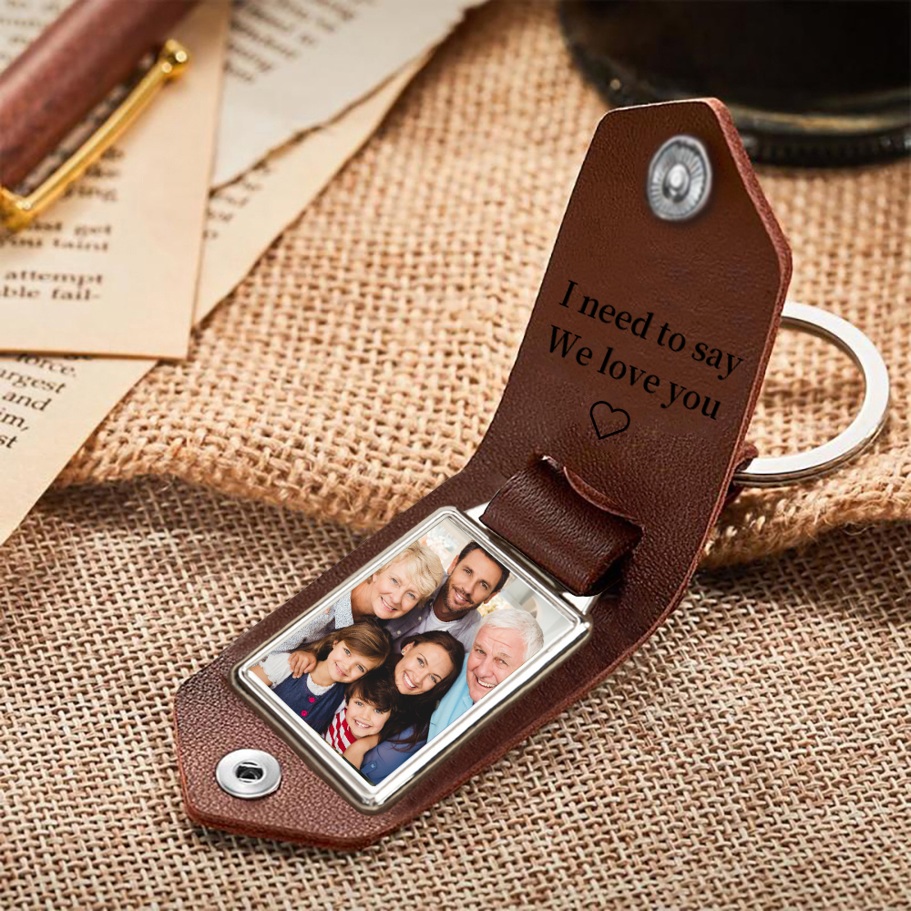 Personalized Photo Keychain Gift Customized Name Special Keychain Gift for Dad/Grandpa