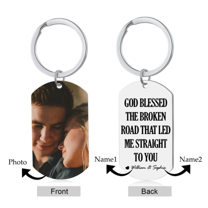 2 Names-Personalized Photo Couple Keychain Gift-Best Ever-Custom Special Keychain Gift For Couple