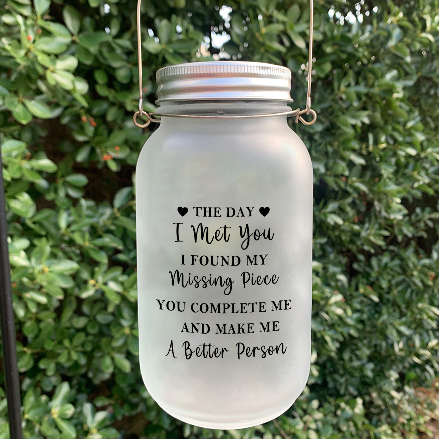 Personalized Solar Mason Jar Light for Couple