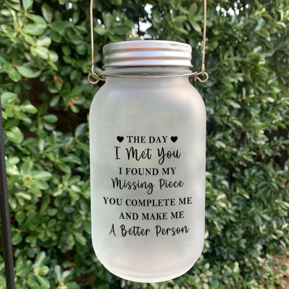 Personalized Solar Mason Jar Light for Couple