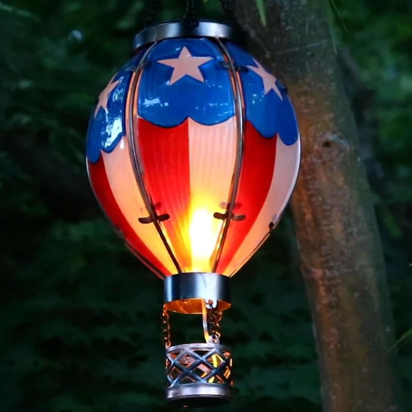 Hot Air Balloon Solar Lantern - American