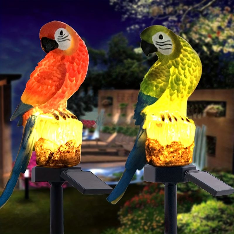 Resin Parrot Solar LED Stake Light