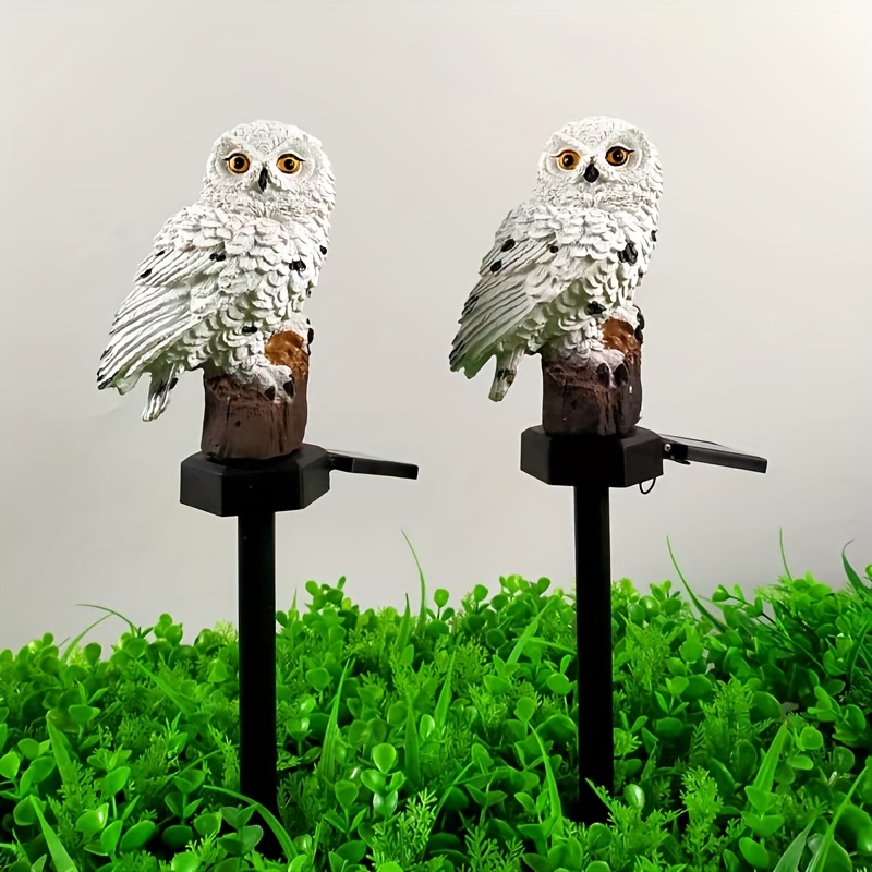 1pc, Owl Solar LED Lights, Solar Garden Lights Outdoor Decor, Resin Garden Waterproof Decorations, Outdoor Yard Pathway Outside Patio Lawn Decor, To Scare Birds Away