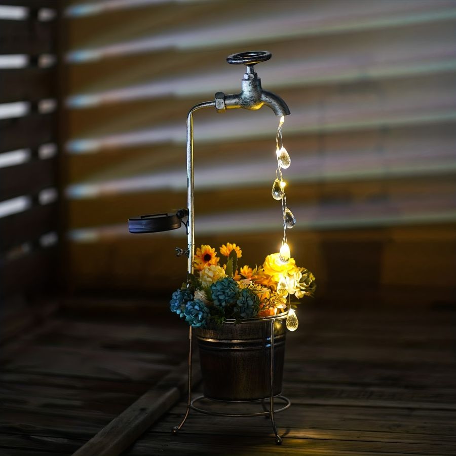 Solar Faucet Watering Flower Landscape Light