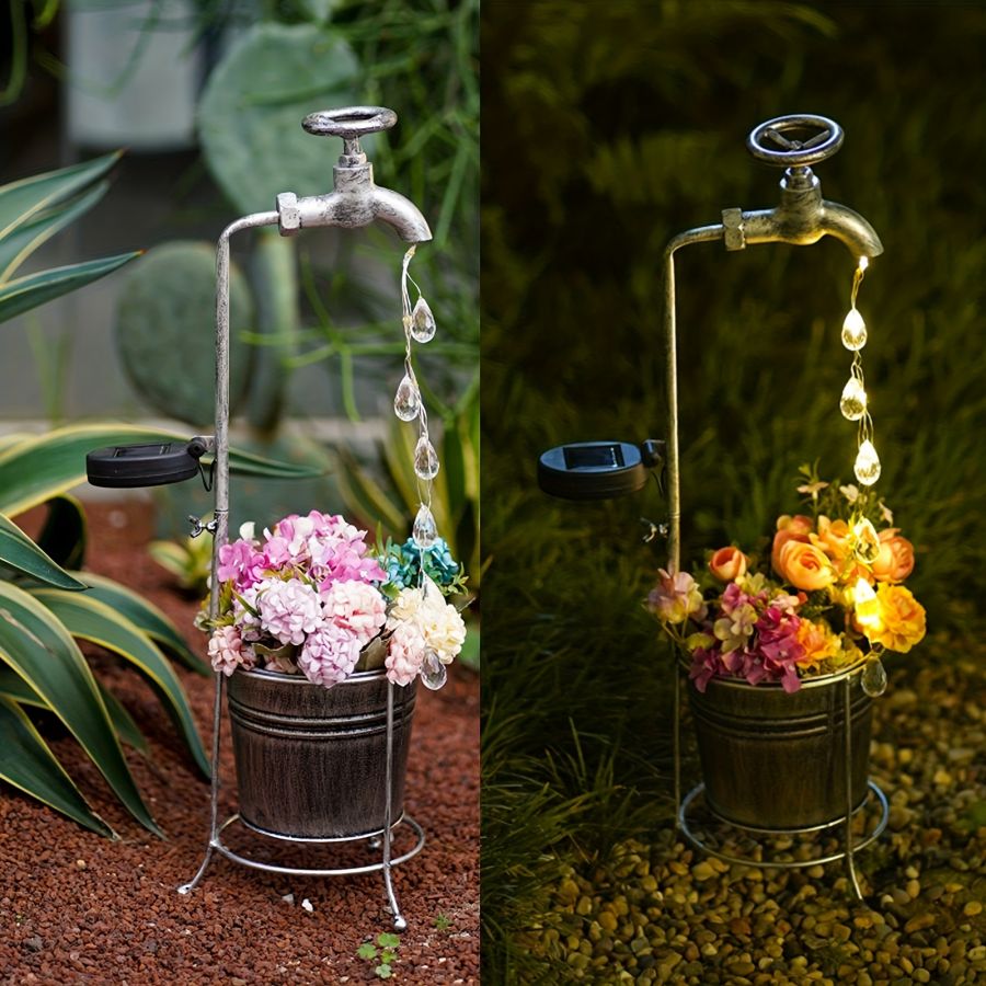 Solar Faucet Watering Flower Landscape Light