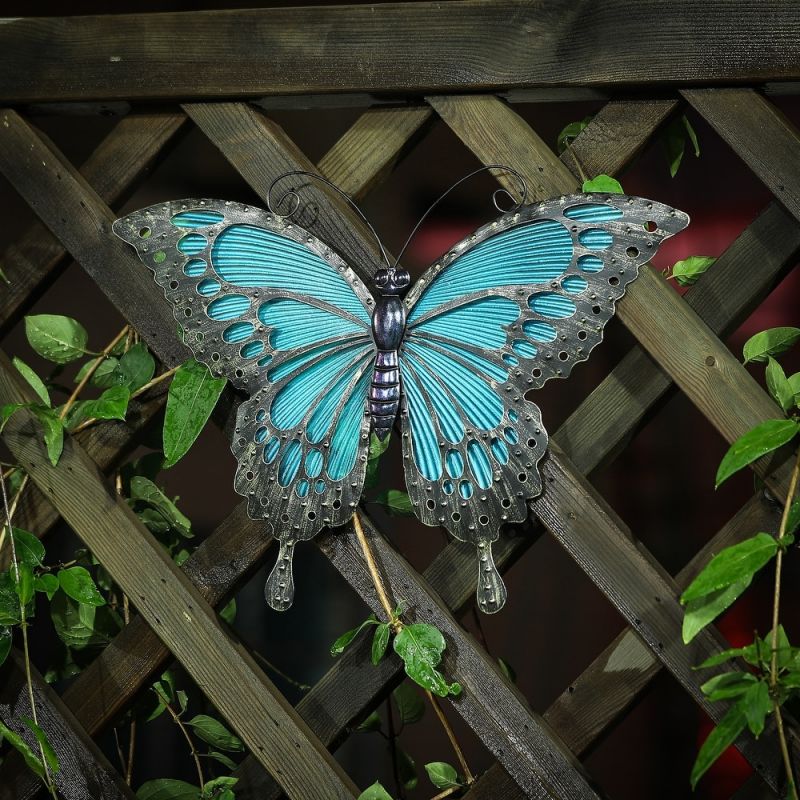 Blue Butterfly Outdoor Wall Decor.