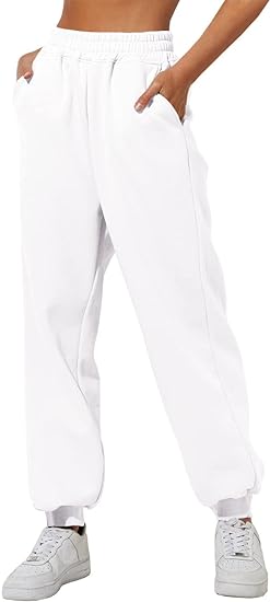 Womens High Waisted Baggy Sweatpants 2024 Fall Jogger Pants Y2k Trendy Lounge Trousers with Pockets