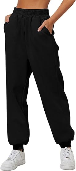 Womens High Waisted Baggy Sweatpants 2024 Fall Jogger Pants Y2k Trendy Lounge Trousers with Pockets