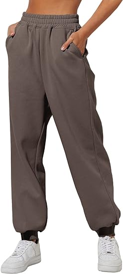 Womens High Waisted Baggy Sweatpants 2024 Fall Jogger Pants Y2k Trendy Lounge Trousers with Pockets