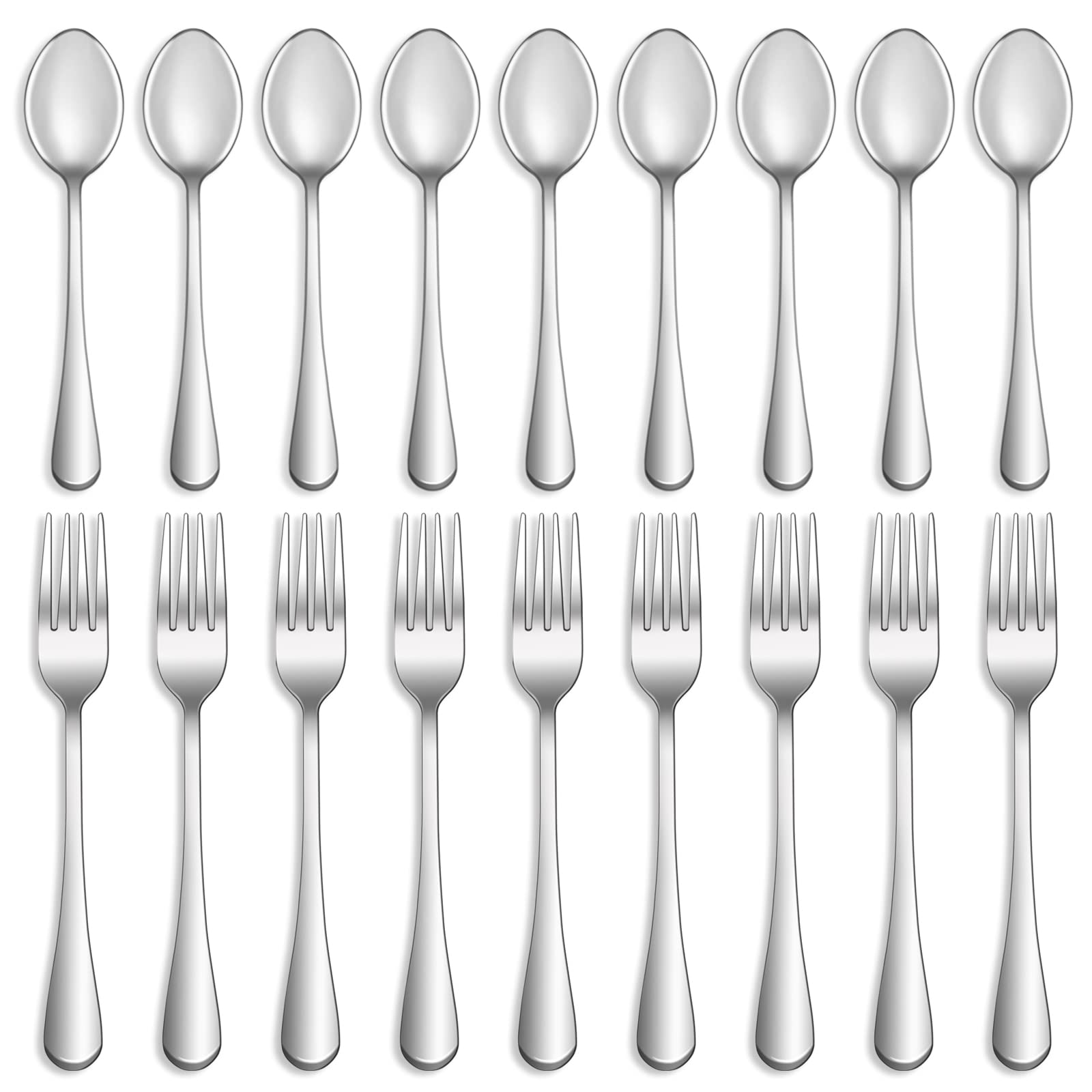 16 Piece Forks and Spoons Silverware Set, Food Grade Stainless Steel Cutlery Set