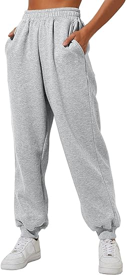 Womens High Waisted Baggy Sweatpants 2024 Fall Jogger Pants Y2k Trendy Lounge Trousers with Pockets