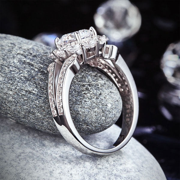 Art Deco Vintage style 925 Sterling Silver Wedding Ring 1.25 Ct Created Diamond Promise Anniversary XFR8255