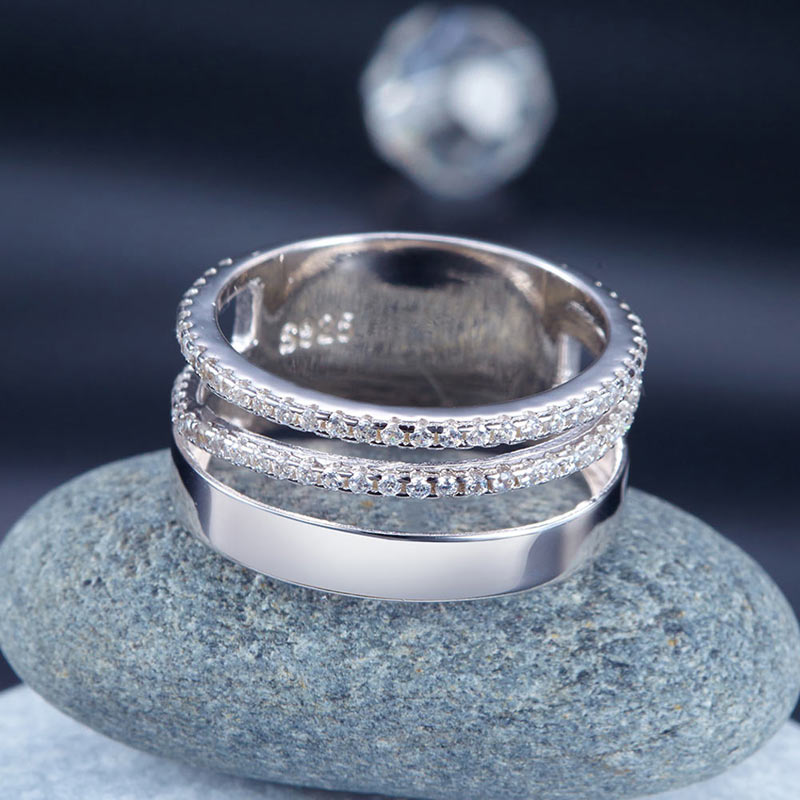 New Style Design Solid 925 Sterling Silver Wedding Band Ring XFR8274