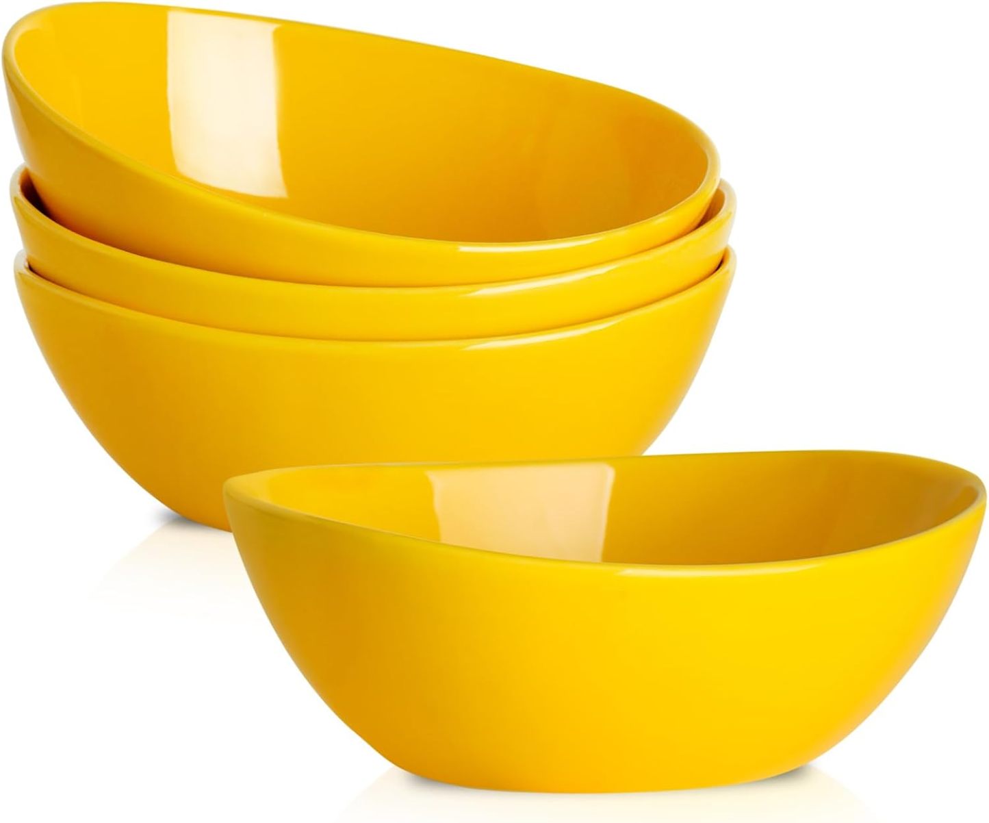 Porcelain Serving Bowls for Entertaining, Salad Bowls Large Serving for Parties, 36 Ounce Large Serving Dishes for Salad Pasta Popcorn, Set of 4