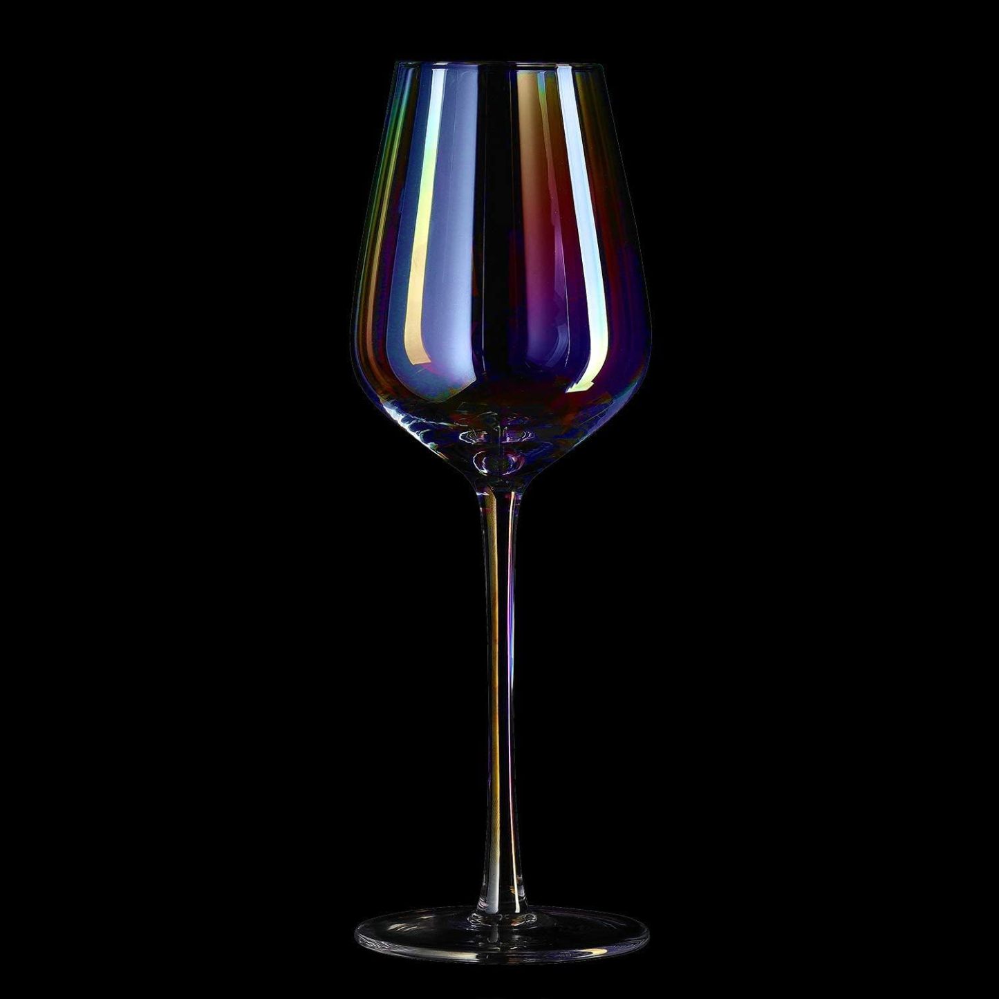 Iridescent Crystal Glasses - Crystal Luster Radiance Set of 4-17.5 oz Rainbow Colored Stemware Glassware