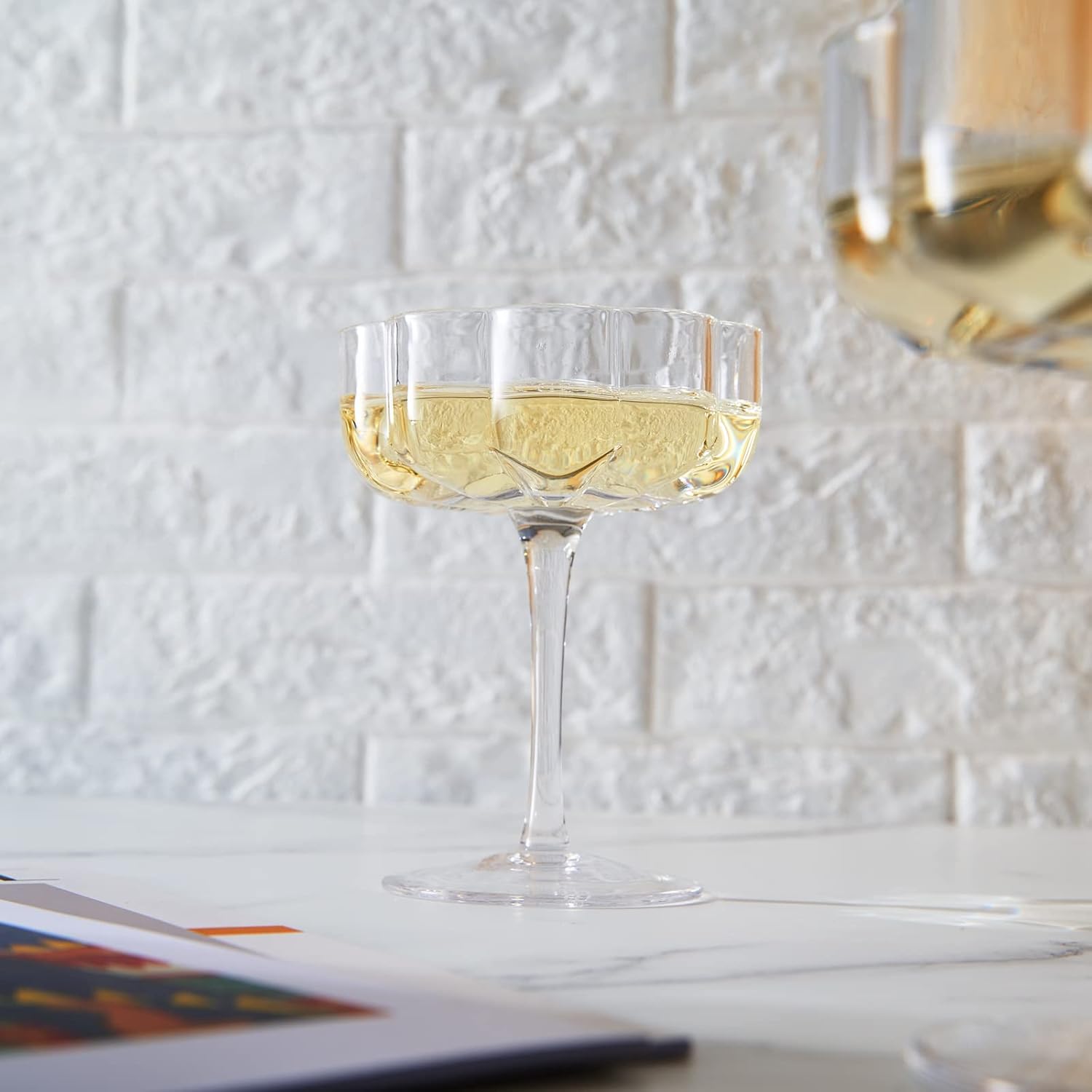 Champagne & Cocktail Coupes - Set of 2 - 7oz Colorful Cocktail Glasses & Champagne