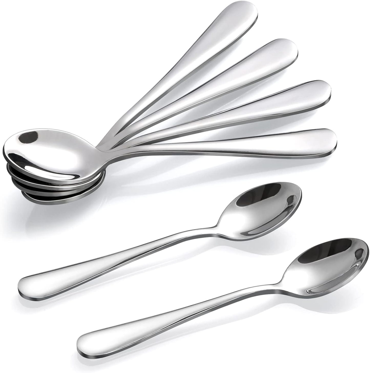 6-Piece Demitasse Espresso Spoons, 4 Inches Stainless Steel Mini Coffee Spoons