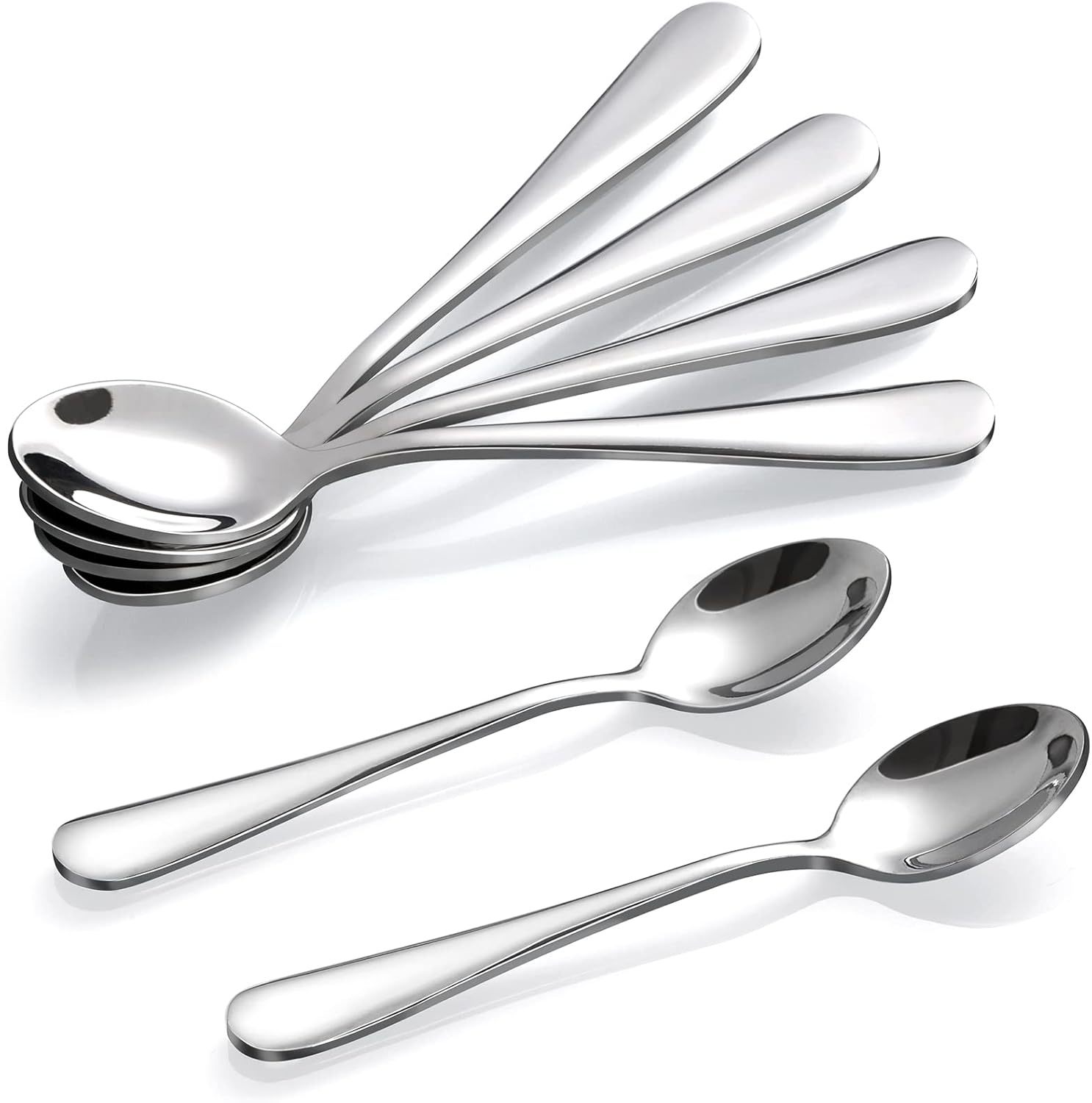 6-Piece Demitasse Espresso Spoons, 4 Inches Stainless Steel Mini Coffee Spoons