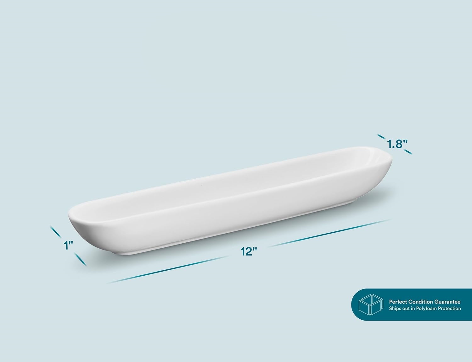 Olive Boat Tray, Set of 2, Charcuterie Tray, Grazing Table Supplies, Charcuterie Board Accessories, Ceramic Serving Dish, Narrow Canoe, Cheeses and Appetizers, Dishwasher Safe, 12”, White