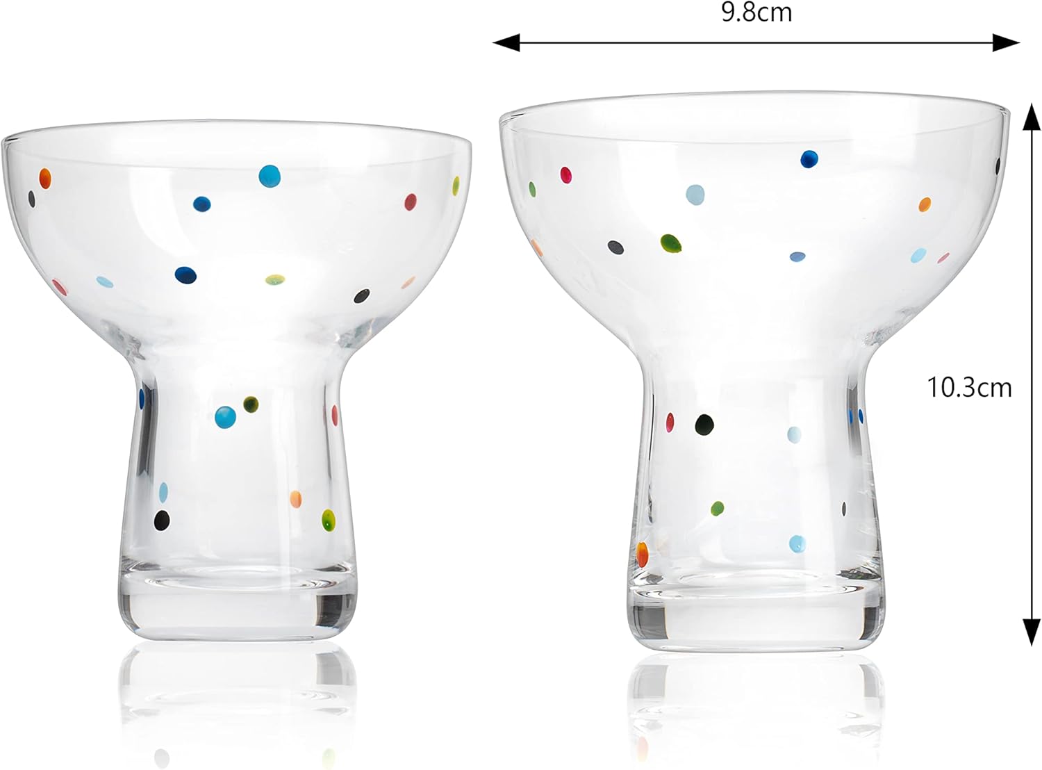 Hand Blown Margarita and Wine Glass – Confetti Margarita, Martini & Wine Glasses Cinco de Mayo