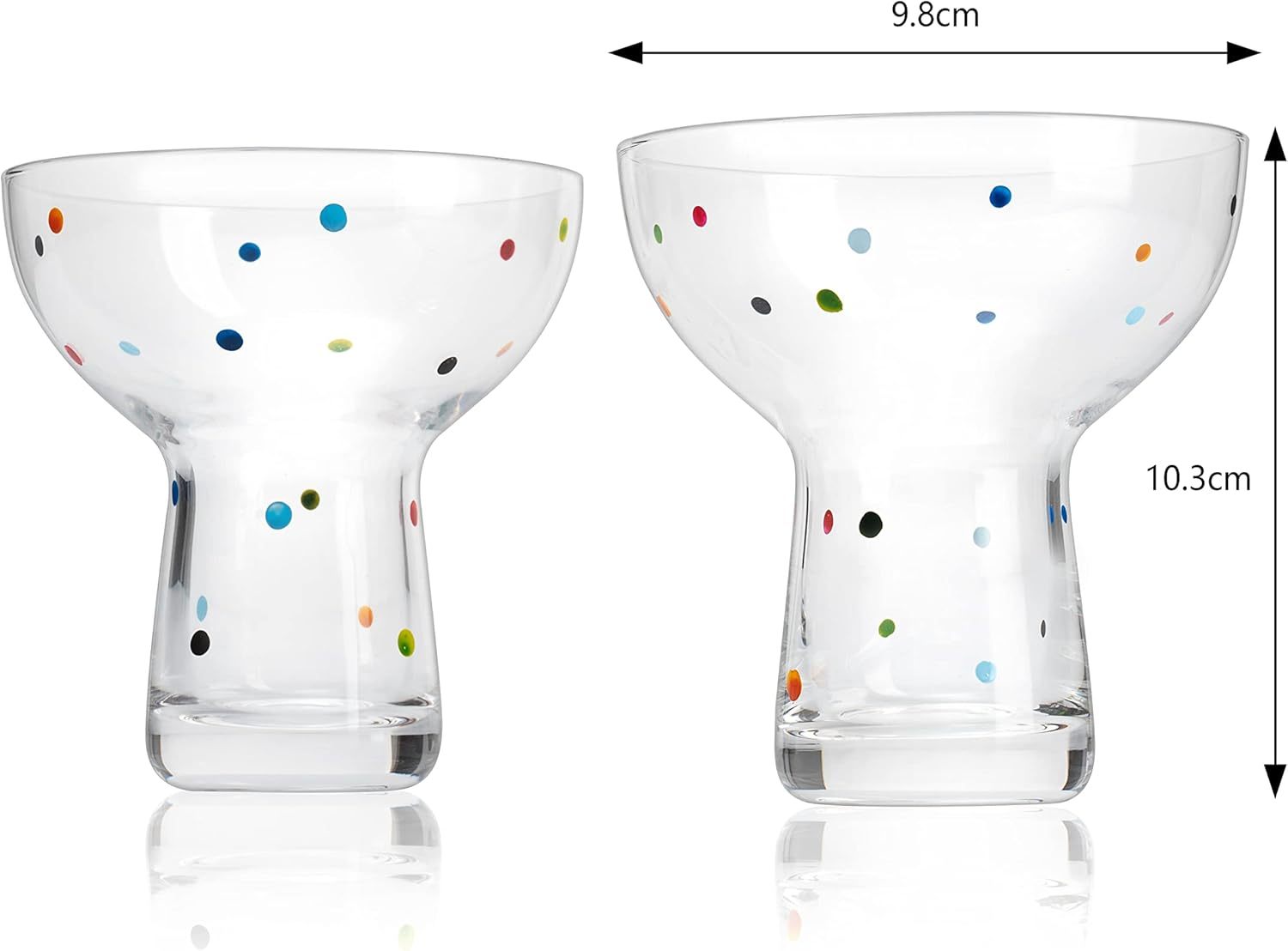 Hand Blown Margarita and Wine Glass – Confetti Margarita, Martini & Wine Glasses Cinco de Mayo